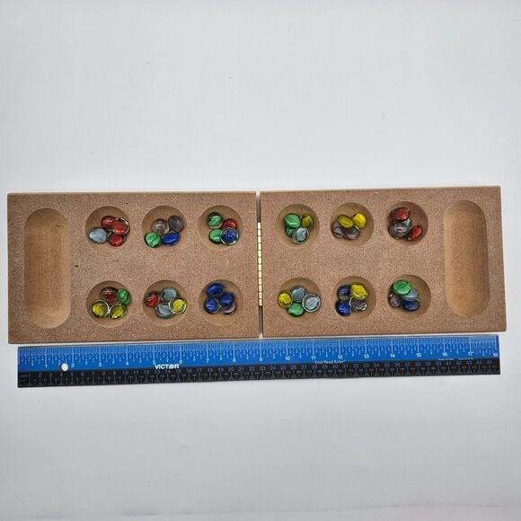 VTG Cardinal Solid Wood Board Mancala with 48 Gemstone Playing Pieces 18002 2000 - Picture 4 of 11